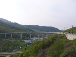 朝里ダム堤防からの風景